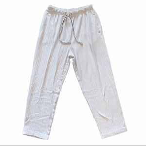 Cream Knit Ribbed Sweatpants